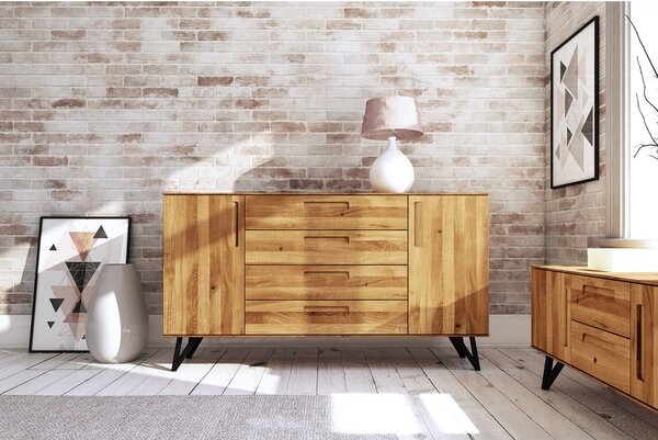 Vysoká komoda z dubového dreva 182x100 cm Golo - The Beds