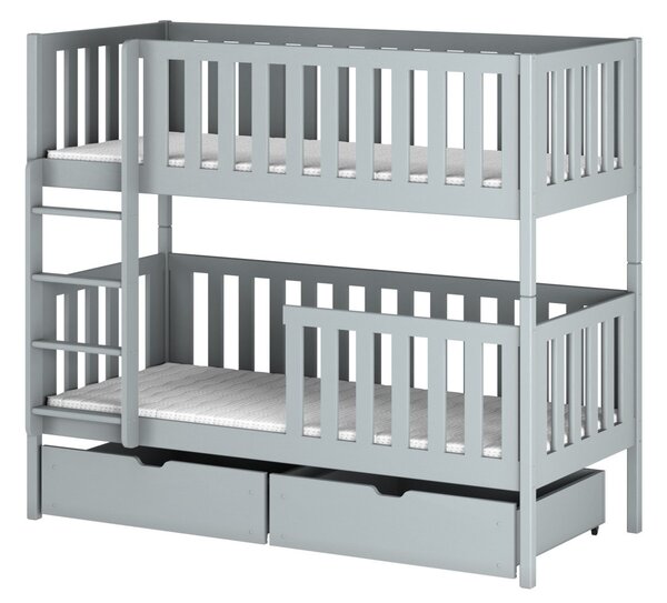 Poschodová posteľ s úložným priestorom LILI - 90x200, šedá