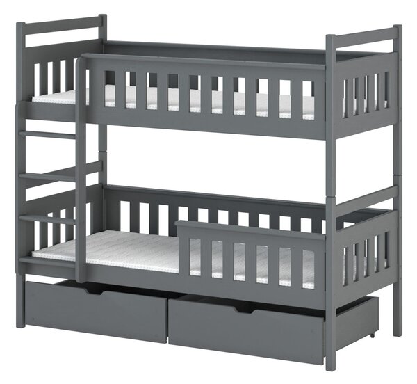 Detská posteľ so šuplíkmi ANDREA - 80x160, grafit