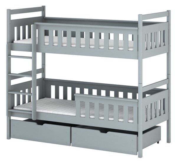 Detská posteľ so šuplíkmi ANDREA - 80x180, šedá