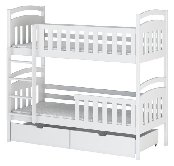 Poschodová posteľ so šuplíkmi KARMEN - 80x160, biela