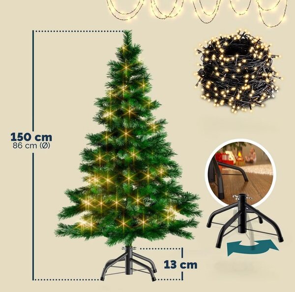 Umelý vianočný stromček 150 cm + svetelná reťaz