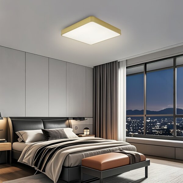 Brilagi-LED stmievateľné stropné svietidlo POOL LED/36W/230V 3000-6000K 40x40 cm zlaté + diaľkové ovládanie