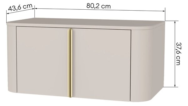 Hector Závesná skrinka pod umývadlo Bassa 80 cm kašmír/zlatá