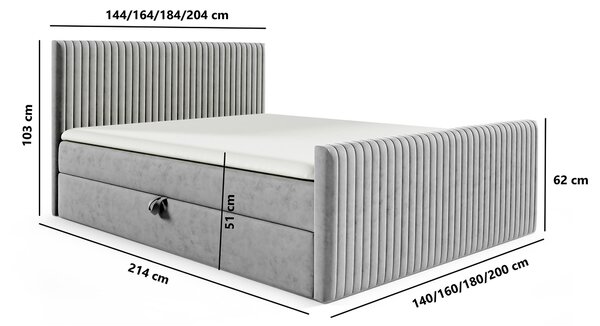 Wilsondo Čalúnená boxspring manželská posteľ Polaris - béžová Rozmer: 160x200
