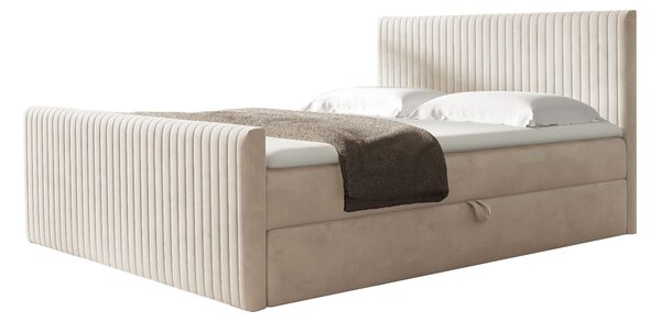 Wilsondo Čalúnená boxspring manželská posteľ Polaris - krémová Rozmer: 180x200
