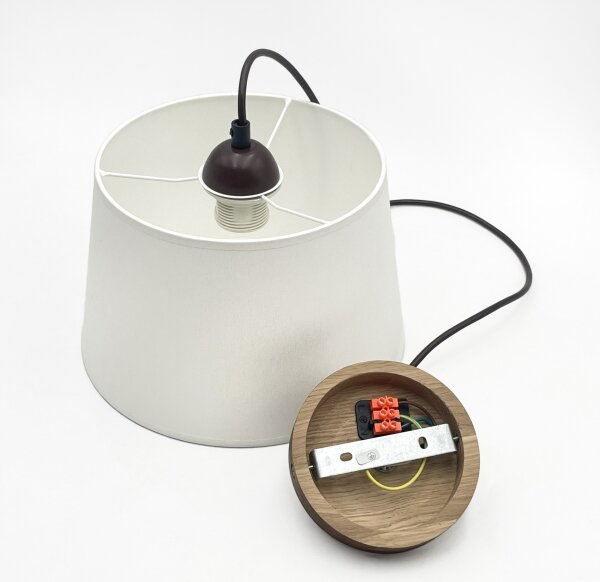 Luster na lanku AIDA 1xE27/60W/230V pr. 25 cm dub/orech/biela