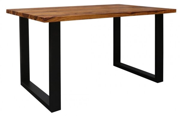Jedálenský stôl s kovovými nohami 120x90 cm z indického masívu palisander