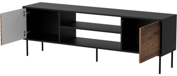 MEBLINE Komoda RTV AKAGI 180 EF čierna / orech