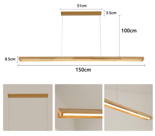 Brilagi - LED luster na lanku UMEA WOOD LED/40W/230V 150 cm drevo