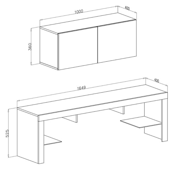 TV STOLÍK ELEGANTE LED BIELY VYSOKÝ LESK
