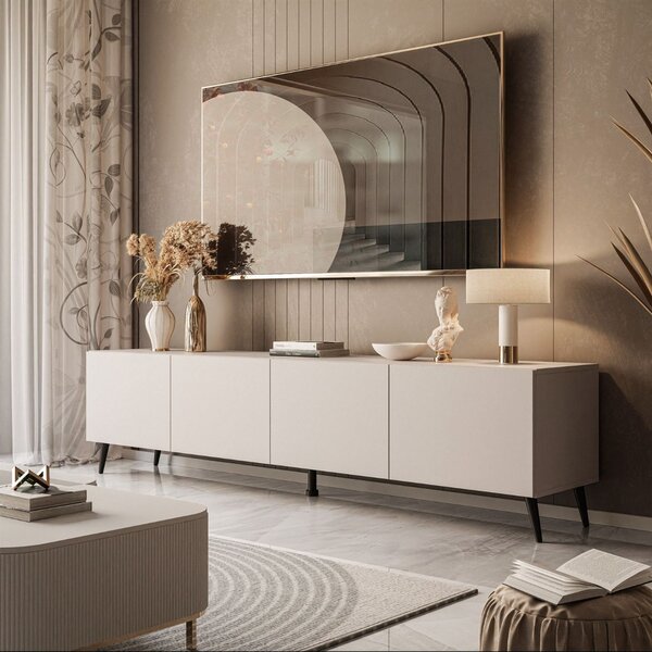 TV STOLÍK ELEGANTE KAŠMÍR + ČIERNE NOŽIČKY 200 cm