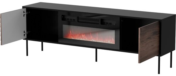 MEBLINE Komoda RTV s krbom AKAGI 180 EF čierna / orech