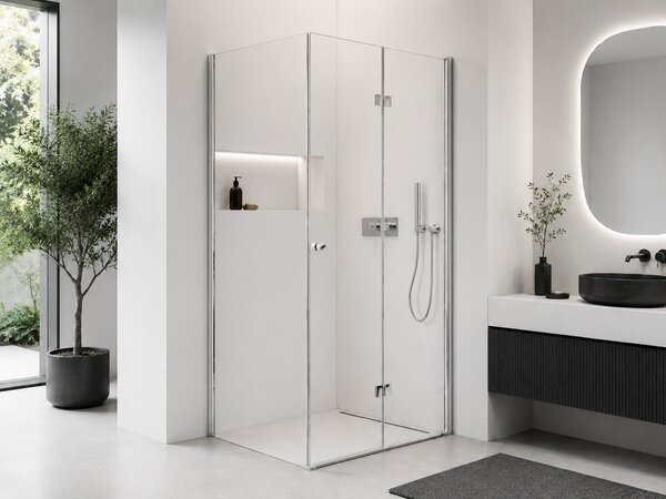 CERANO - Sprchovací kút Volpe L/P - 6 mm - chróm, transparentné sklo - 60x70x190 cm - zalamovacia