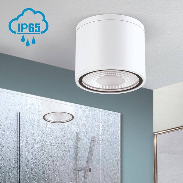 LED bodové svetlá Sputnik IP65 Ø 14,5 cm biela, Biela / opálová, Kúpeľňa, Hliník, Moderný, Závesné svietidlo