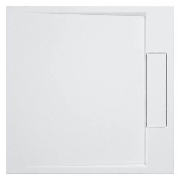 CERANO - Sprchová vanička samonosná štvorcová Loro - liaty mramor - biela matná - 90x90cm - s nožičkami