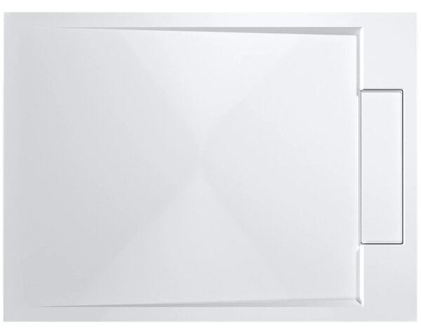 CERANO - Sprchová vanička samonosná obdĺžniková Loro - liaty mramor - biela matná - 120x80cm - s nožičkami