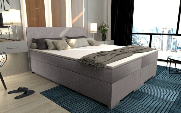 KONDELA Boxspringová posteľ, sivohnedá Taupe, 160x200, ADARA