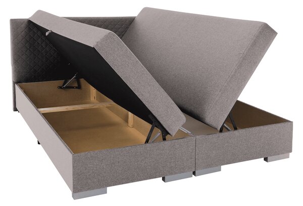 KONDELA Boxspringová posteľ, sivohnedá Taupe, 160x200, ADARA