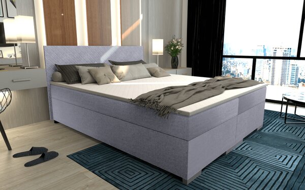 KONDELA Boxspringová posteľ, svetlosivá, 140x200, ADARA