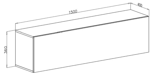 TV STOLÍK ELEGANTE 150 cm BIELY VYSOKÝ LESK + BIELY OCEĽOVÝ PODSTAVEC