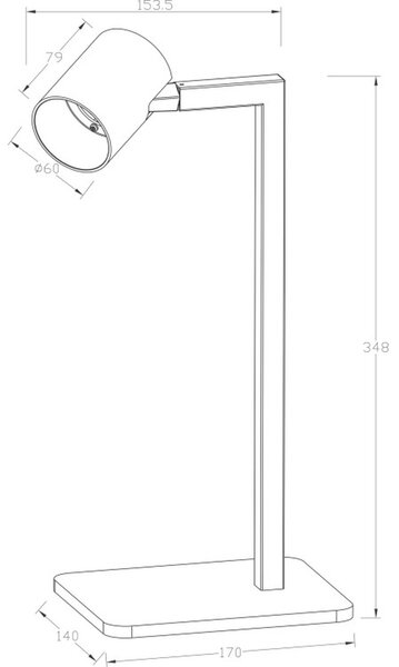 LAMPA NA PÍSACÍ STÔL, GU10, - Online Only bytové doplnky, Online Only