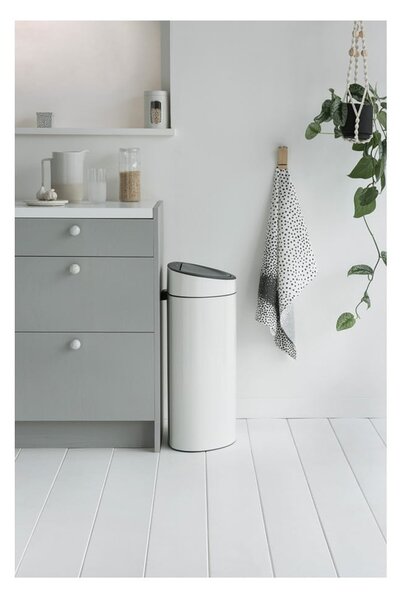 Biely dotykový oceľový odpadkový kôš 40 l Touch Bin – Brabantia