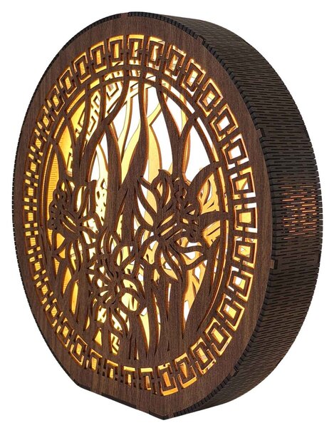 Stolná lampa z dreva Narcis | DAFFODIL: HDF - Orech 20 cm 4793-115248 LED0614