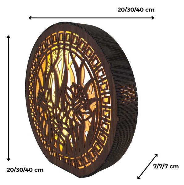 Stolná lampa z dreva Narcis | DAFFODIL: HDF - Orech 20 cm 4793-115248 LED0614
