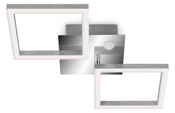 LED svetlo Frame snímač chróm/hliník 47x23 cm, Chrómová / strieborná, Obývacia izba / jedáleň, kov, Moderný, Stropné svetlo