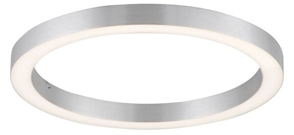 PURE stropné LED svetlo Lines, Ø 50 cm, strieborná farba,, Hliník / sivá / zinok, Obývacia izba / jedáleň, Hliník, Moderný, Závesné svietidlo