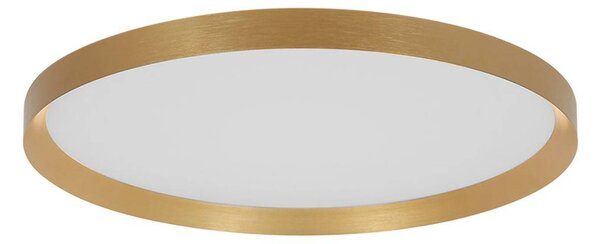 Stropné svietidlo Flady LED, zlatá farba, Ø 40 cm priame/nepriame, Mosadz / zlato, Obývacia izba / jedáleň, kov, Závesné svietidlo