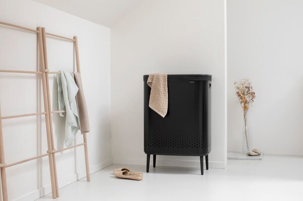 Matne čierny kovový kôš na bielizeň 90 l Bo Hi – Brabantia