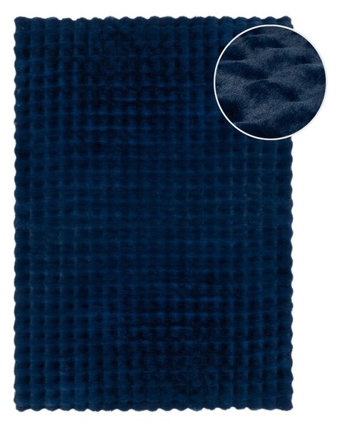 Tmavomodrá syntetická kožušina 80x150 cm Waffle Faux Fur – Flair Rugs