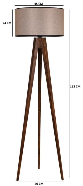 ASIR Stojacia lampa TRIPOD orechová