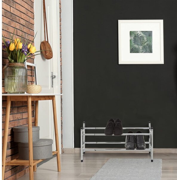 Kovový teleskopický stojan na topánky v striebornej farbe – Premier Housewares