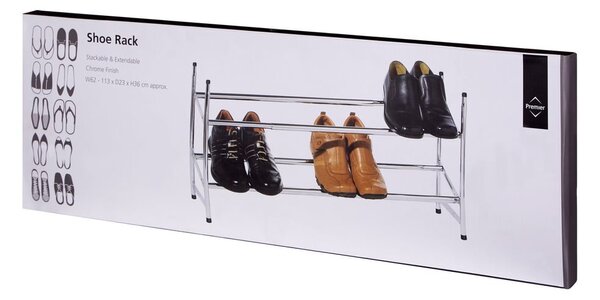 Kovový teleskopický stojan na topánky v striebornej farbe – Premier Housewares
