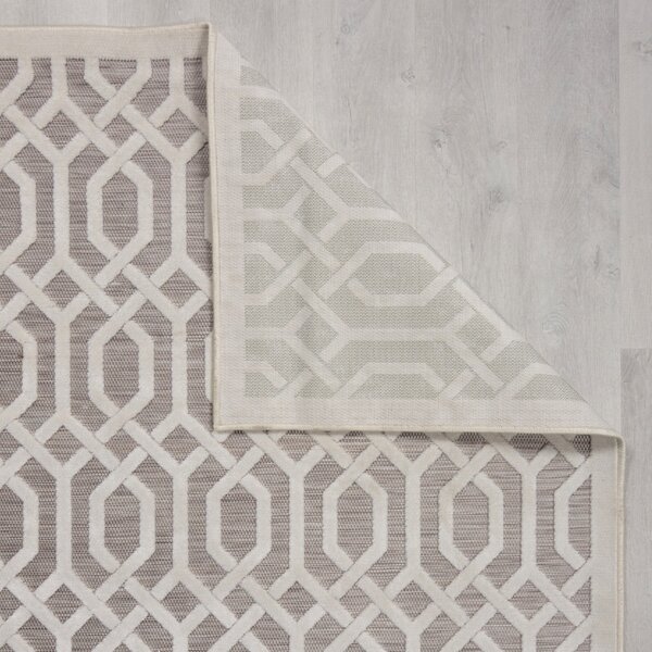 Flair Rugs , Kusový koberec Piatto Mataro Natural – na von aj na doma, 200x290, béžová, chodba / predsieň