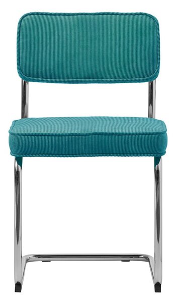 Tyrkysová menčestrová jedálenská stolička Rupert – Unique Furniture