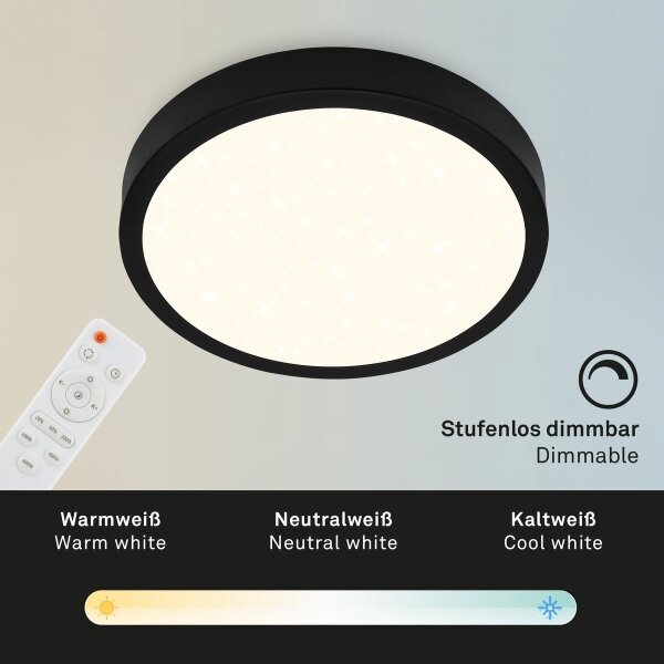 Briloner 3704-015- LED Stmievateľné stropné svietidlo RUNA LED/22W/230V čierna + DO