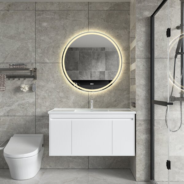 Erga Carla, okrúhle LED zrkadlo 80cm, 1840 lm, 3 farby svetla, ERG-V01-208-8080