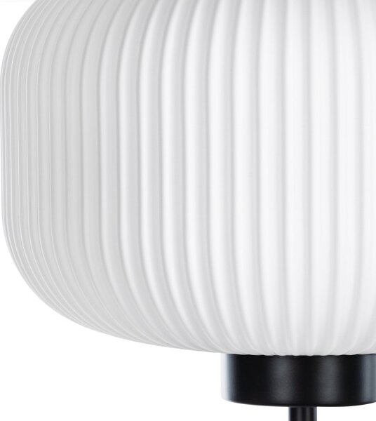Stojaca lampa s tienidlom LYLA 01 čierna / biela