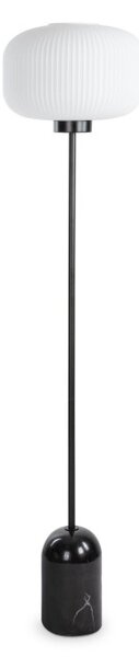 Stojaca lampa s tienidlom LYLA 01 čierna / biela