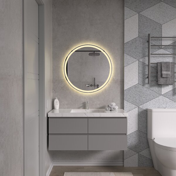 Erga Carla, okrúhle LED zrkadlo 70cm, 1610 lm, 3 farby svetla, ERG-V01-208-7070