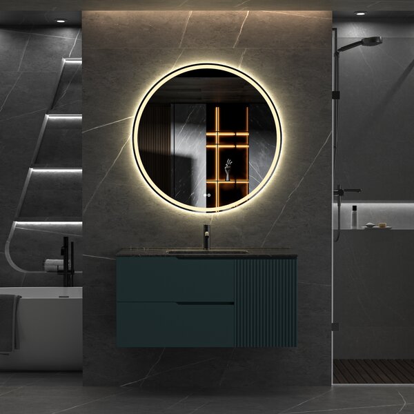 Erga Carla, okrúhle LED zrkadlo 90cm, 2070 lm, 3 farby svetla, ERG-V01-208-9090