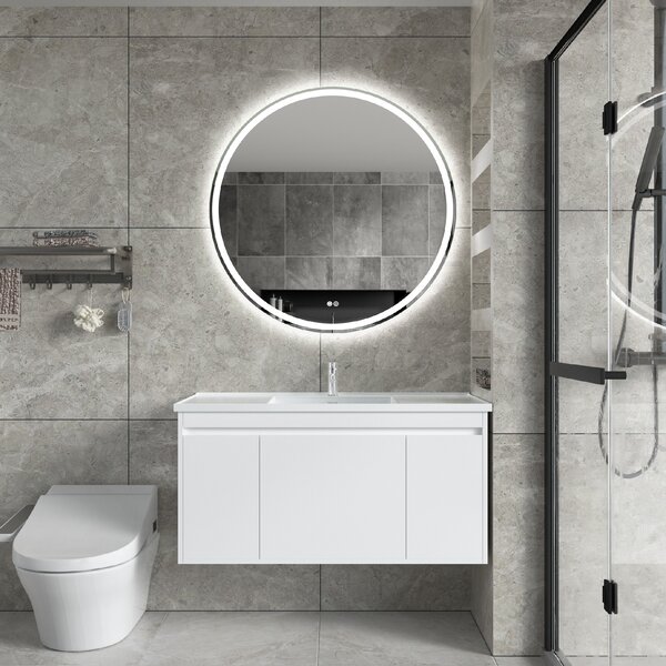 Erga Carla, okrúhle LED zrkadlo 90cm, 2070 lm, 3 farby svetla, ERG-V01-208-9090