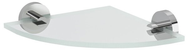 Sapho Sapho, X-ROUND sklenená rohová polica, štvrťkruhová 200x200mm, chróm/číre sklo, XR009-11