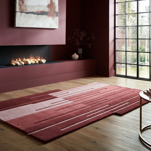Vínový ručne tkaný vlnený koberec 150x240 cm Split Ombre Shaped – Flair Rugs