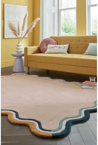 Krémový ručne tkaný vlnený koberec 120x170 cm Leo Scallop – Flair Rugs