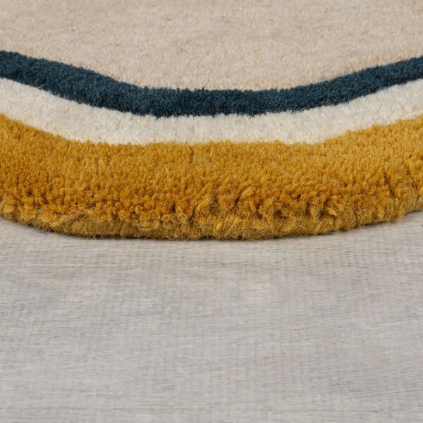 Krémový ručne tkaný vlnený koberec 120x170 cm Leo Scallop – Flair Rugs